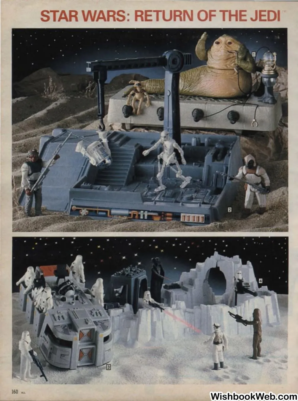 Sears Wish Book 1983 page 160: Return of the Jedi playsets and vehicles