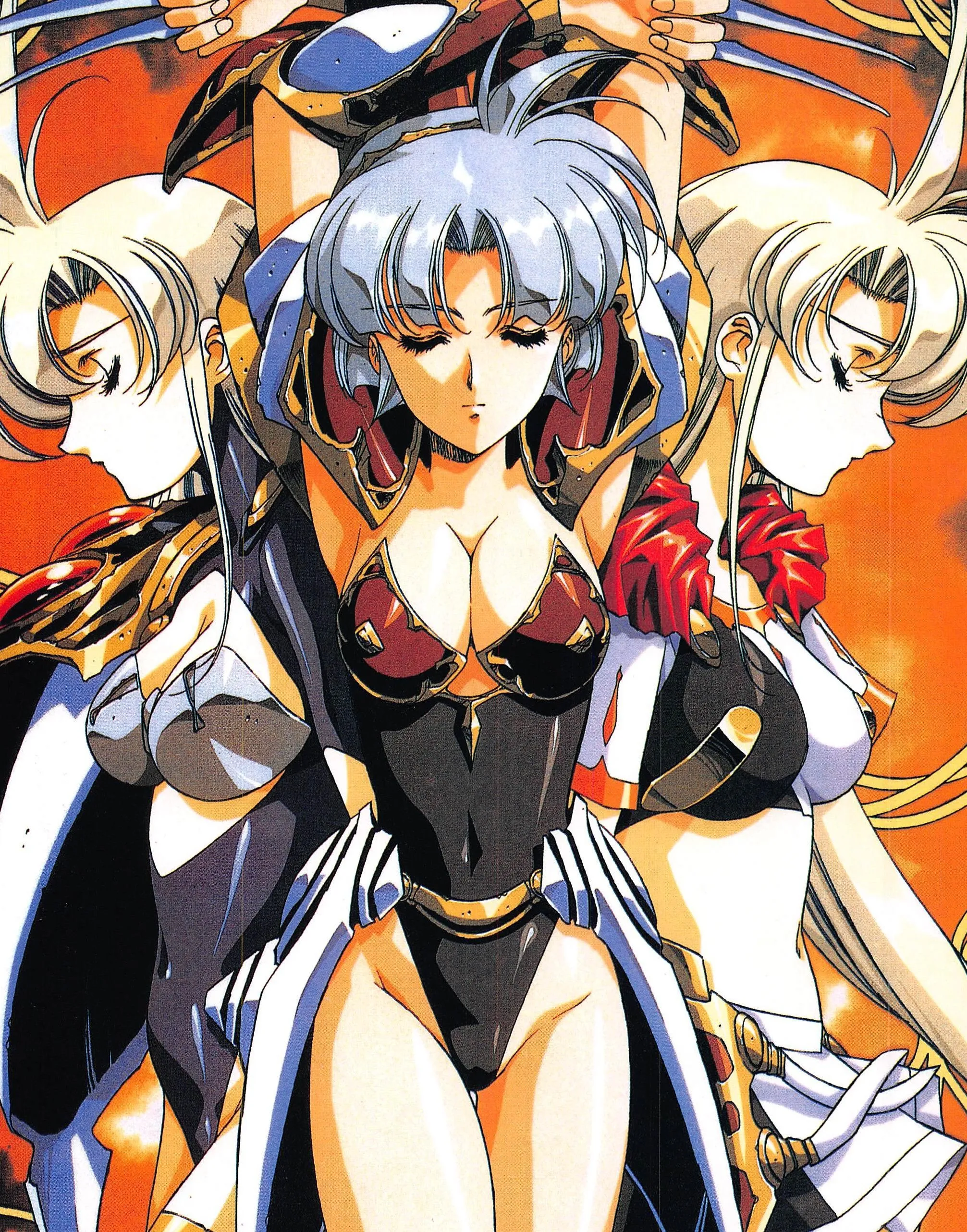 The page-54 illustration, listed as a Der Langrisser pack-in bonus, which the p. 41 note says was drawn to answer what Sherry’s front looked like