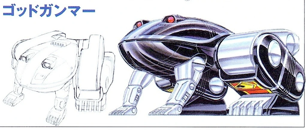 Black God Gammer frog with broad rear body and silver legs, accompanied by line studies.