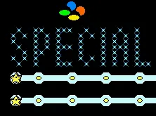 SNES Special Zone map with SPECIAL spelled in stars and two rows of course markers.